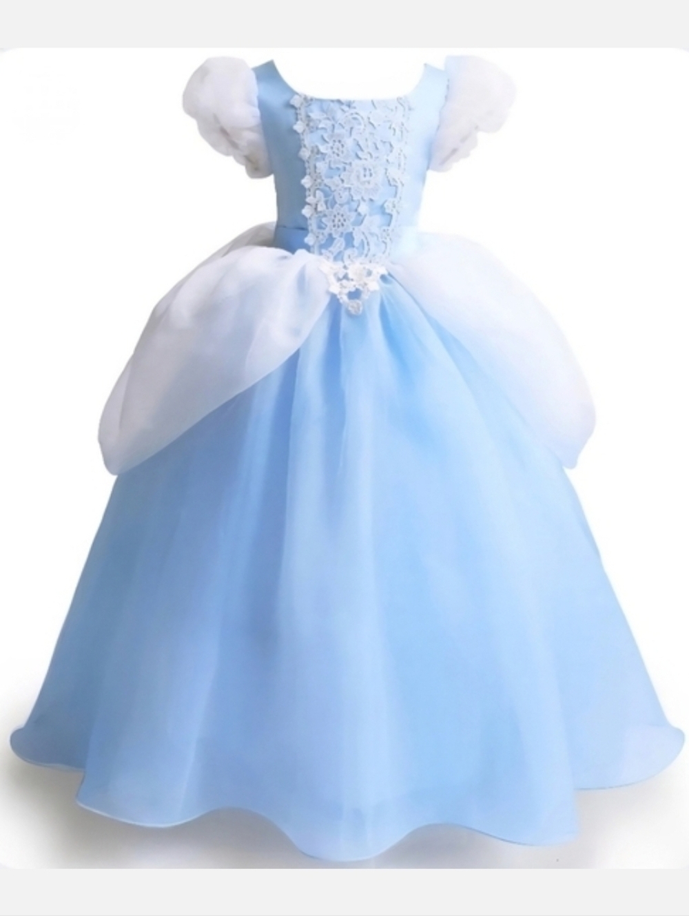 Kids Blue & White Tulle Princess Costume Dress